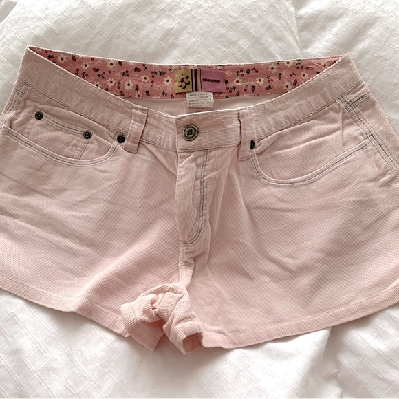 Red Squared Pants - Vintage Pink Junior’s Women's Shorts